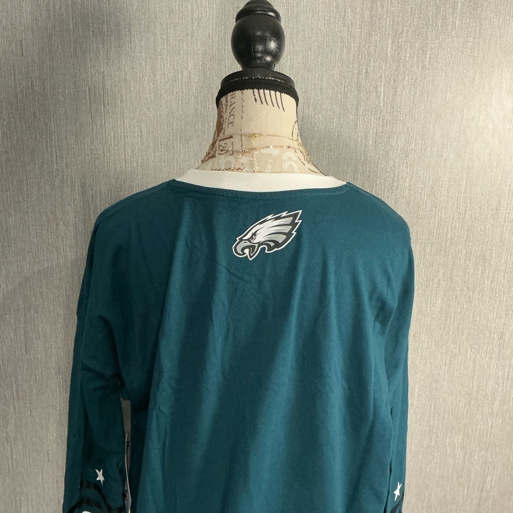 Philadelphia Eagles Women's Long Sleeve Tee - Teal Size XL - Picture 6 of 11